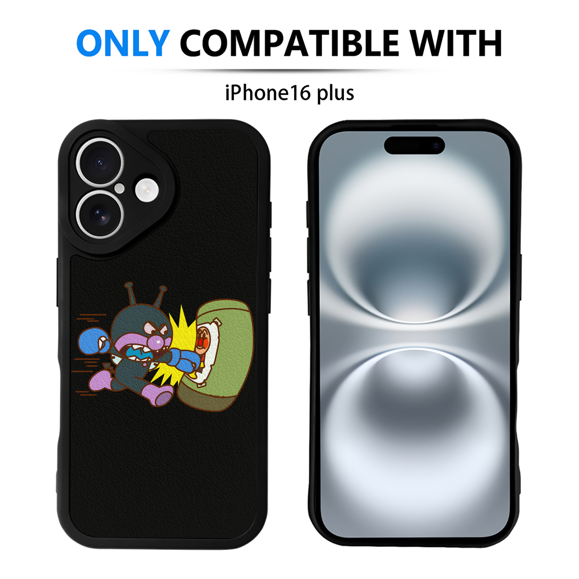 （画像用） アンパンマン Anpanman 【iPhone 16シリーズ対応】シリコンスマホケース（レザー調） 材質：シリコン